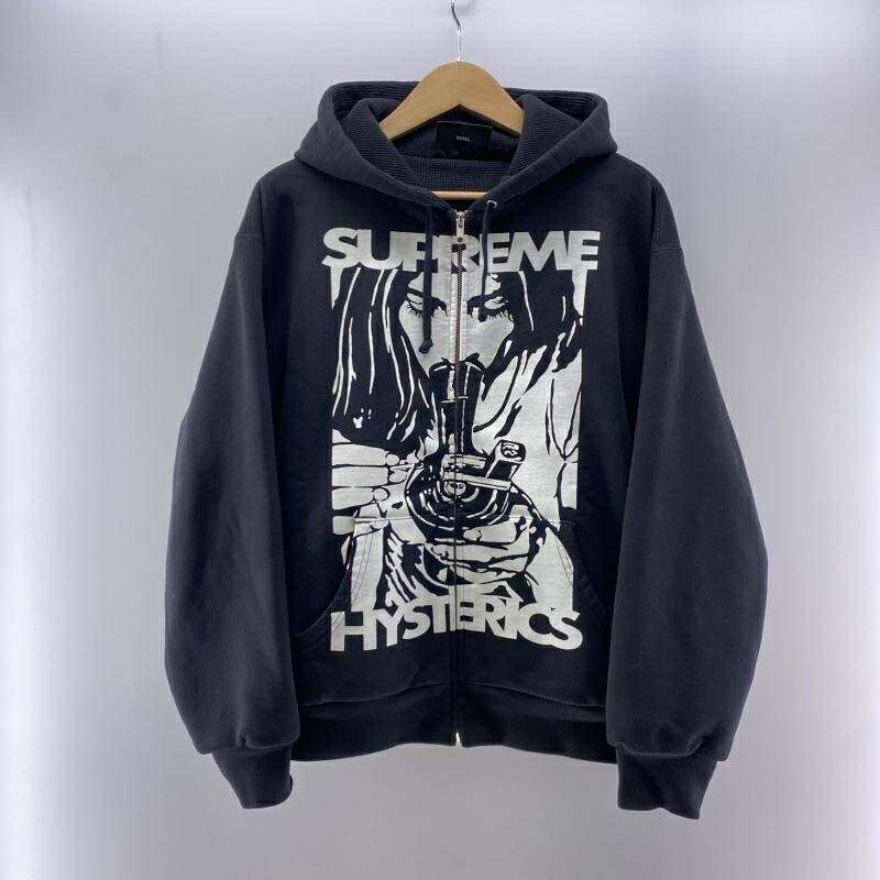 HYSTERIC GLAMOUR × supremeフルジップパーカー ブラック Supreme Hysteric Glamour Lined Zip Up Hooded Sweatshirt