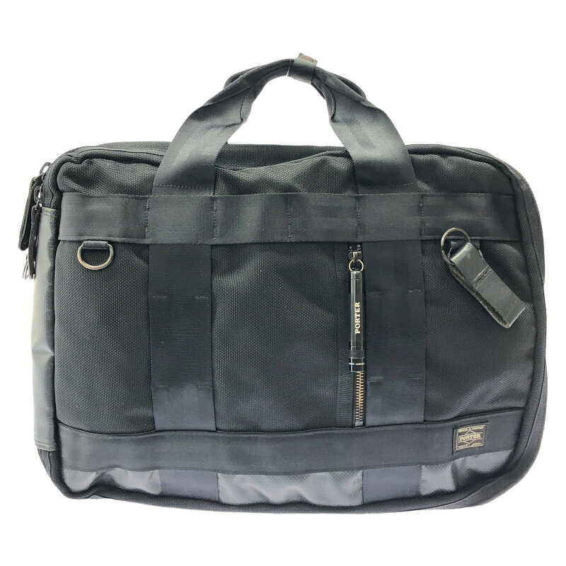 【中古】PORTER 3WAY ヒート ブリーフバッグ ブラック ポーター ビジネスバッグ[19]｜お宝創庫