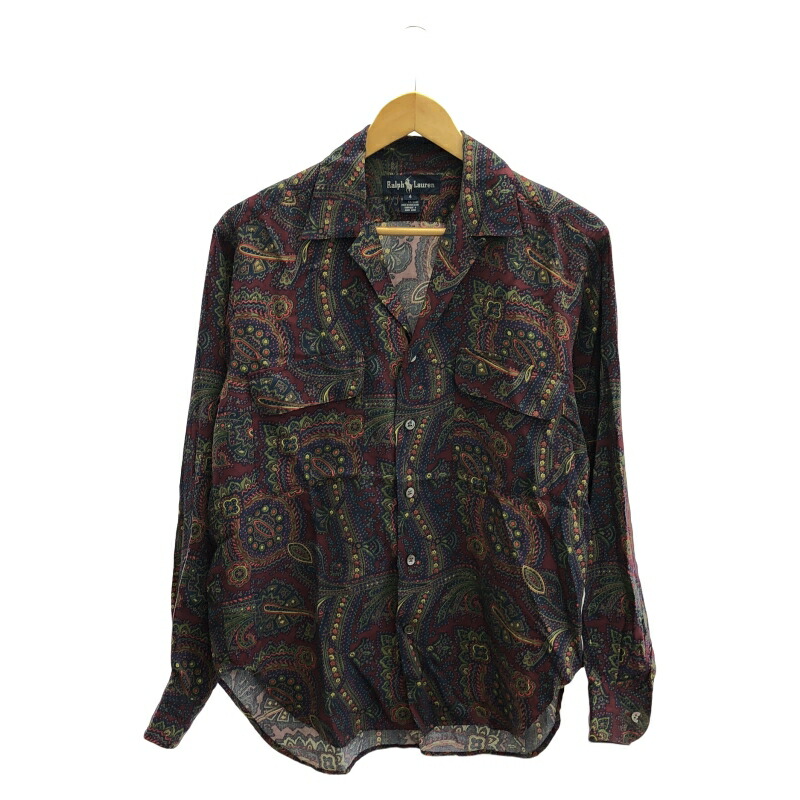 新品4.0万 ラルフローレン パープル レーベル ペイズリー総柄 未使用 タグ付 楽天市場】RALPH LAUREN ラルフローレン シャツ シルク ウール