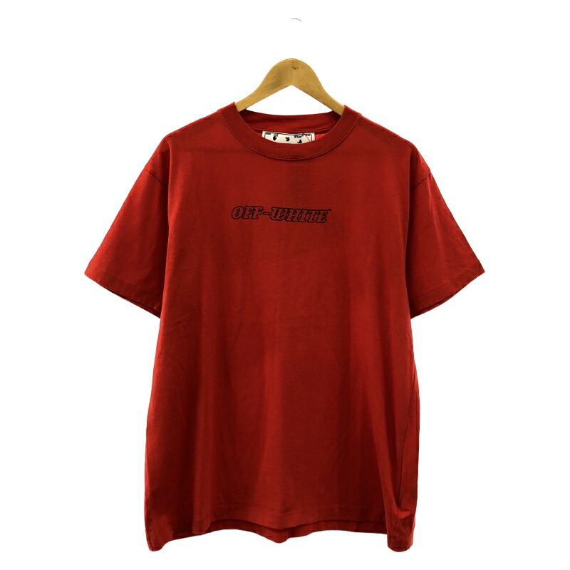 【中古】OFFWHITE 21ss Pascal S/S Slim Tee XS レッド オフホワイト[10]