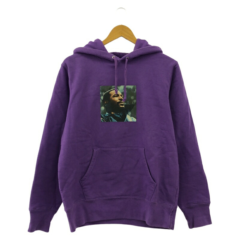 【中古】Supreme 18AW MARVIN GAYE HOODED SWEATSHIRT サイズS パープル[17]