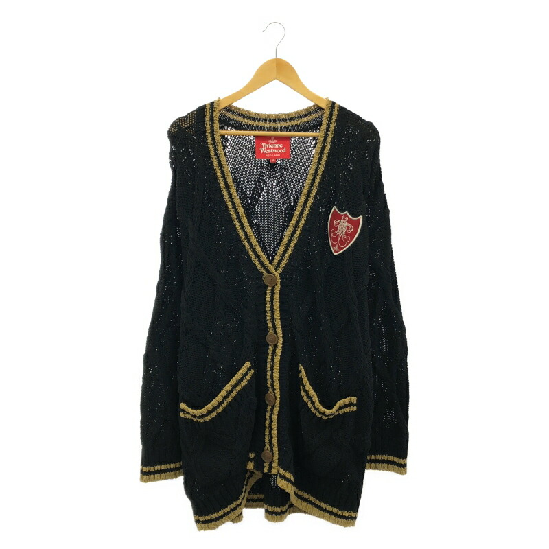 【極美品】ヴィヴィアンウエストウッド　ケーブル編みカーディガン　オーブ刺繍 Vivienne Westwood ヴィヴィアンウエストウッド RED LABEL レッド