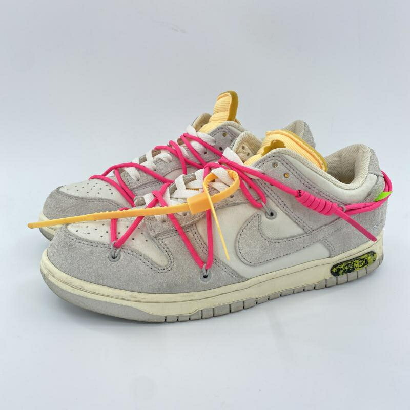 【中古】Off-White &times; NIKE Dunk Low Sail/Neutral Gray/Hyper Pink スニーカー 28cm DJ0950-117 グレー オフホワイト ナイキ[10]｜お宝創庫