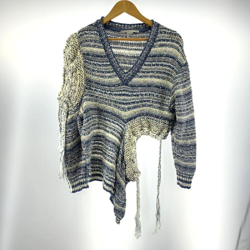 【中古】STELLA McCARTNEY 変形ニット サイズ36 2018シーズン ブルー×ホワイト ステラ・マッカートニー[19]