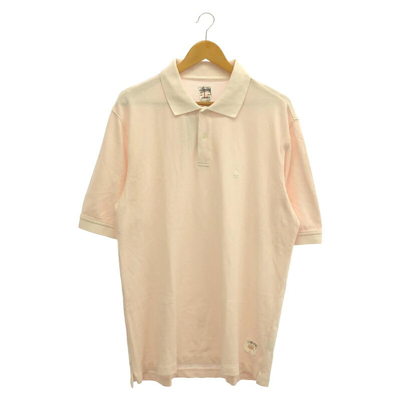 【中古】STUSSY ポロシャツ サイズL 白 髑髏 ステューシー[91]