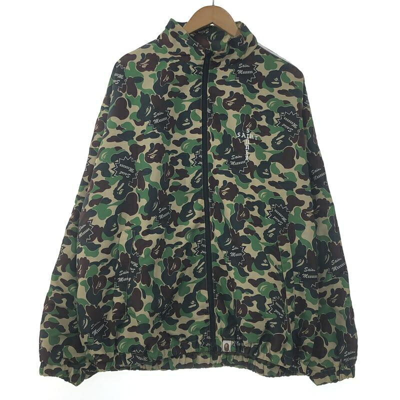 【中古】A BATHING APE × SAINT MICHAEL ABC CAMO TRACK JACKET L SM-YS8-0000-C29 カーキ アベイシングエイプ セントマイケル[10]