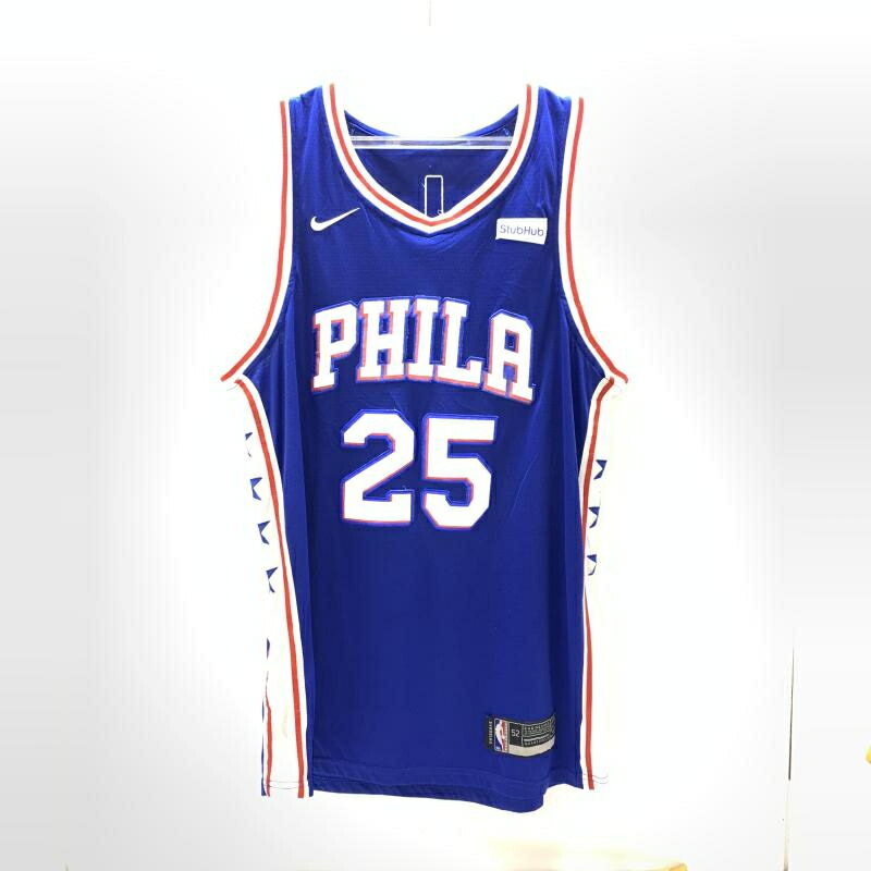 【中古】オールドNIKE NBA PHILA SIMMONS 25 ゲームシャツ ブルー ナイキ[92]