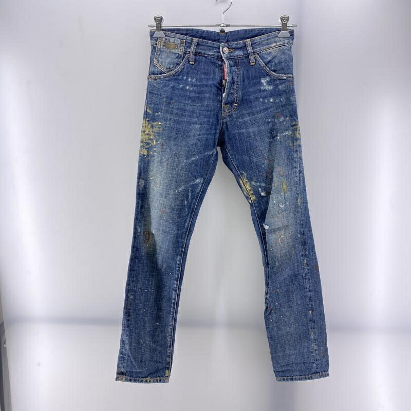 【中古】DSQUARED2 ダメージ&ペイント加工 デニムパンツ 42 S71LA0508 　ディースクエアード[24]