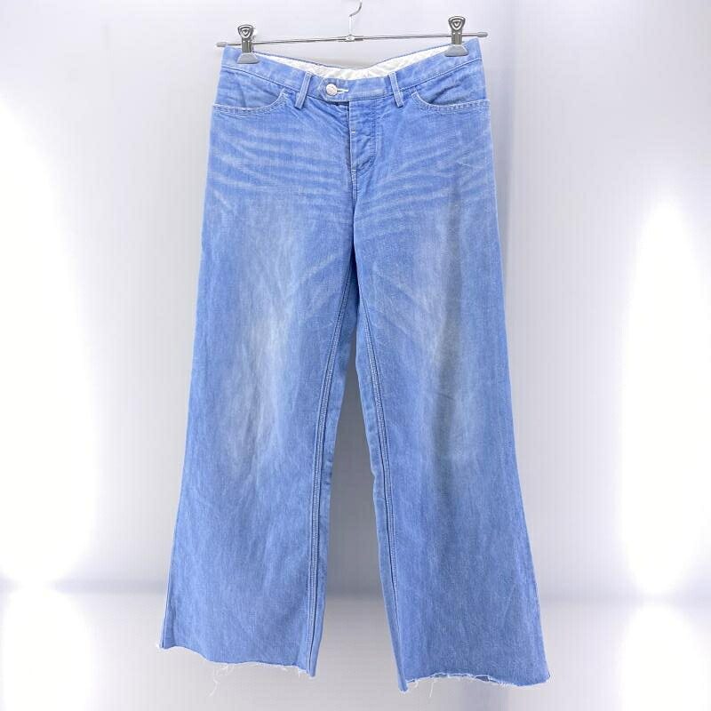 【中古】JIL SANDER 革パッチ ワイドフレア デニムパンツ W28L34 ※カットオフ ジルサンダー[24] 11,019円