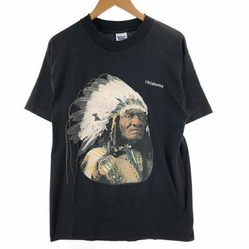 【中古】Murina`s Best 北米インディアンTee USA製 L 黒いこと ムリナ[10]