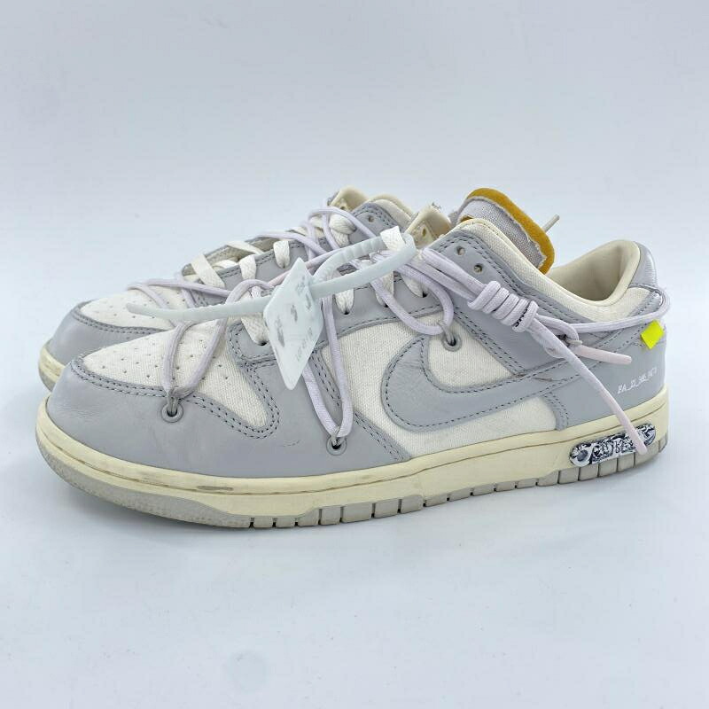 【中古】OFF-WHITE × NIKE DUNK LOW 1 OF 50 49 スニーカー 28cm DM1602-123 グレー ホワイト オフホワイト ナイキ[10]