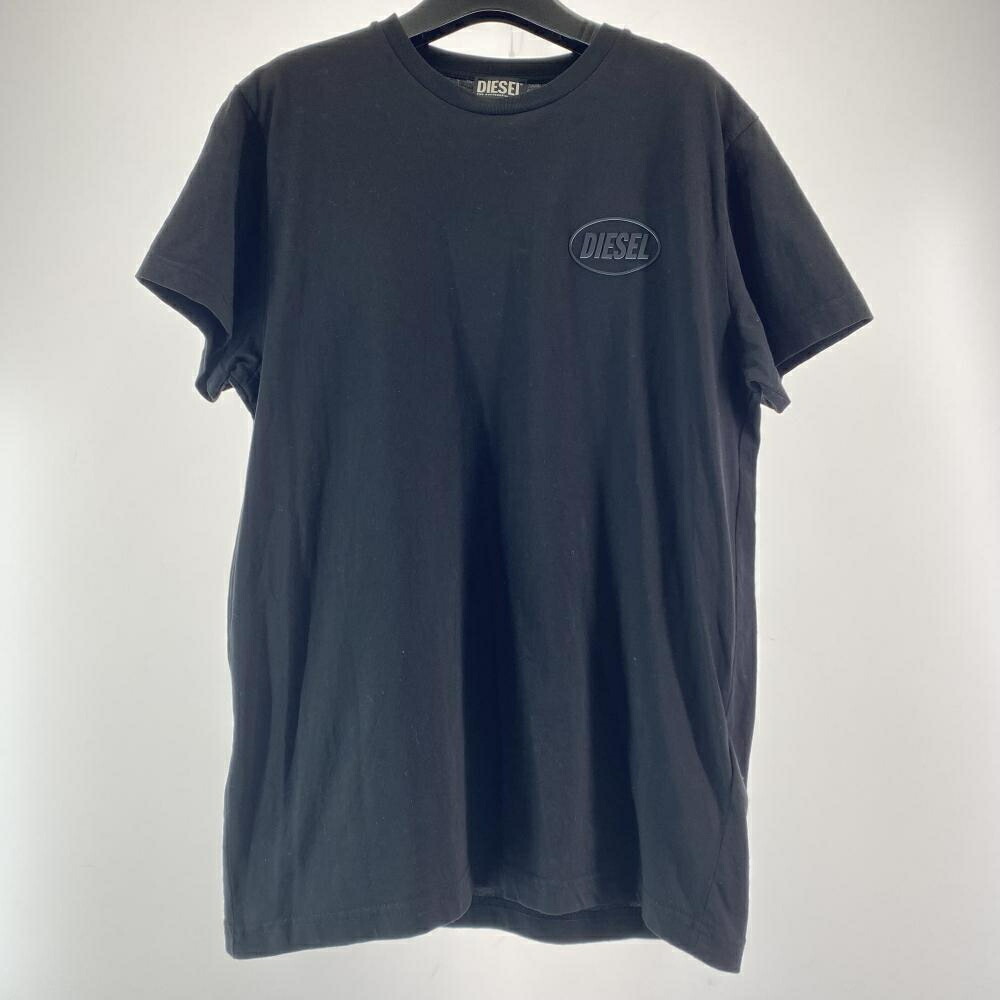 【中古】DIESEL クルーネックロゴTシャツ サイズL ブラック ディーゼル [17]