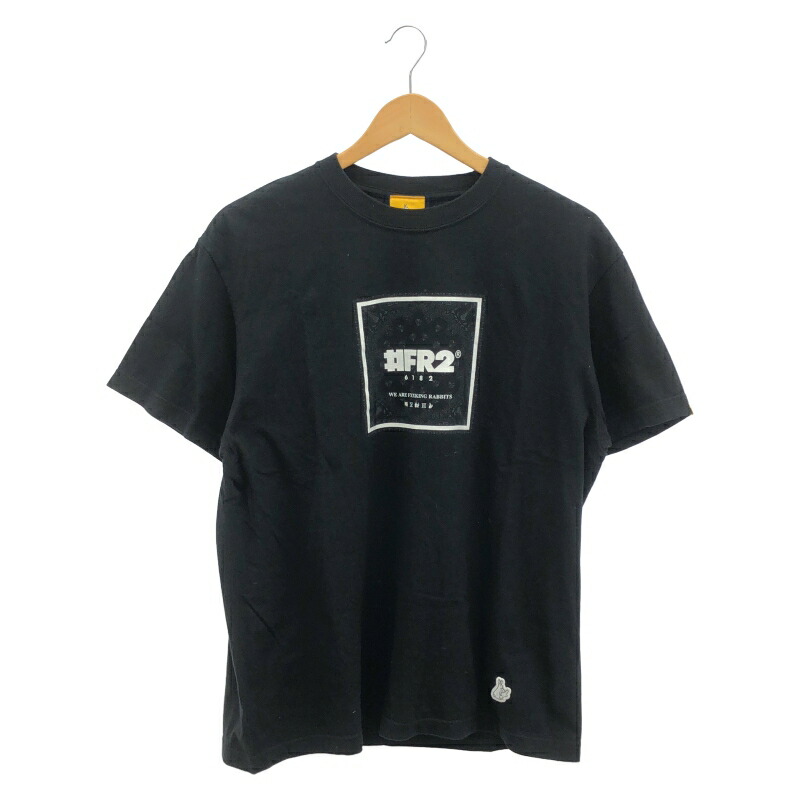 国内発送■#FR2■禁煙 リバース ポケット コットン Tシャツ 2色 ラミーコットンエンブロイダリー シアー刺繍のシンプルシャツ
