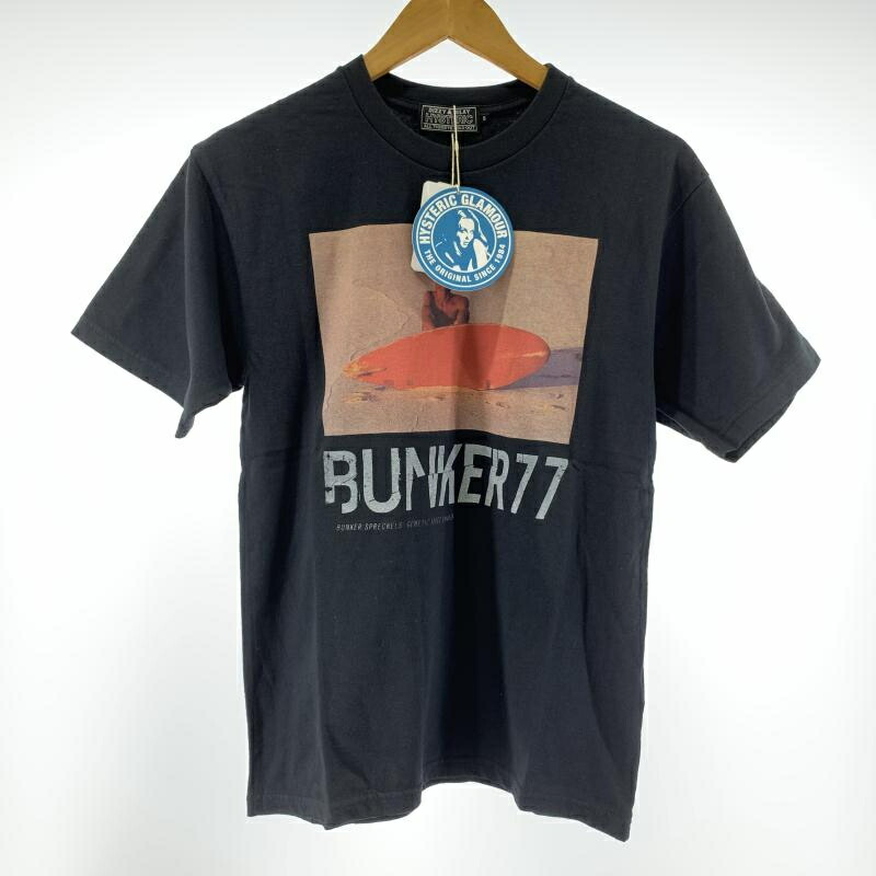 【中古】HYSTERIC GLAMOUR × BUNKER77 Tシャツ サイズS ヒステリックグラマー バンカー77 ブラック 02241CT52296[19]
