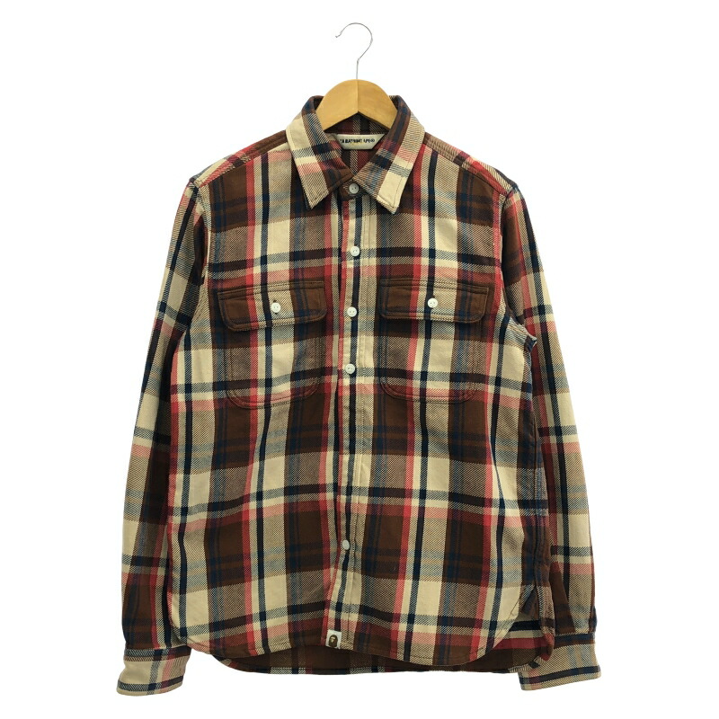 A BATHING APE ネルシャツ XL 長袖　伊勢丹柄　チェック柄　マルチ 楽天市場】【中古】ア ベイシング エイプ A BATHING APE A