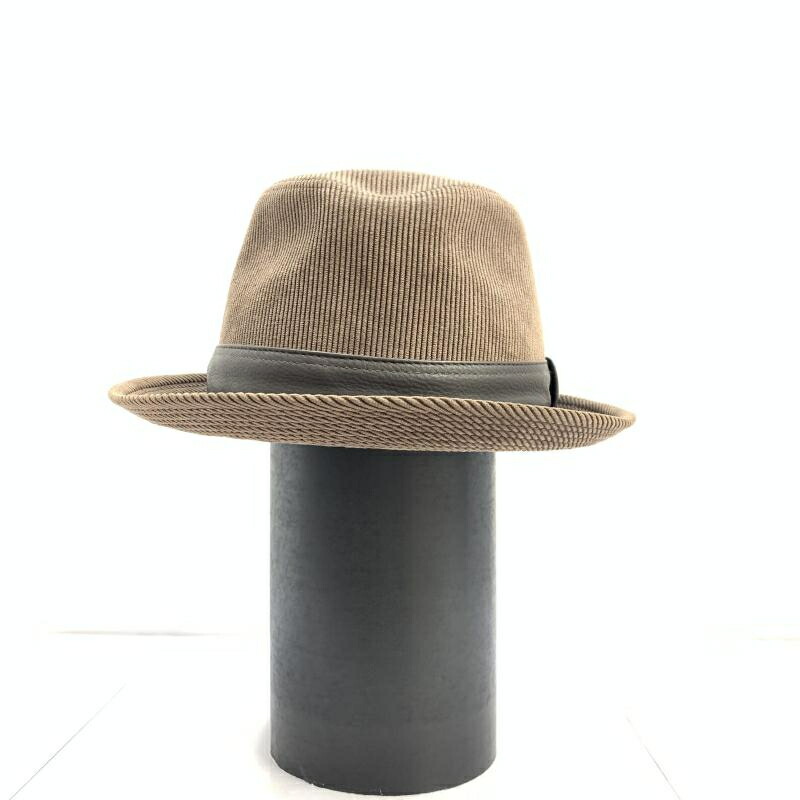 【中古】HERMES ハット ブラウン 59　エルメス[92]