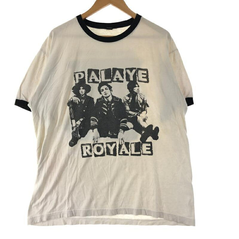 【中古】tultex PALAYE ROYALE プリントリンガーTee L Rn104126 ベージュ タルテックス[10]