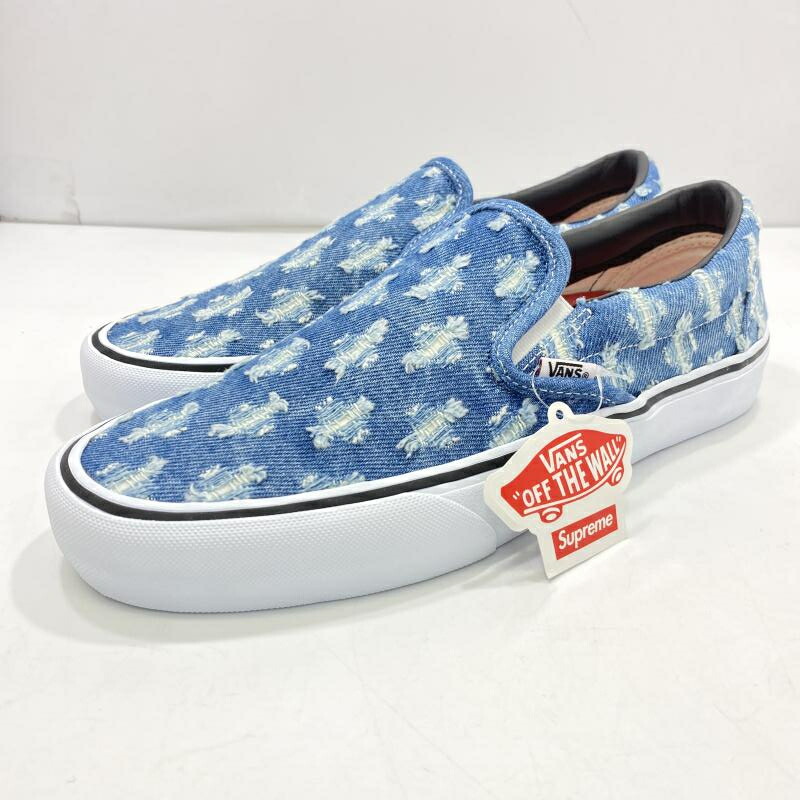 楽天市場】20SS SUPREME × VANS Hole Punch Denim Slip-On Pro 青 US8