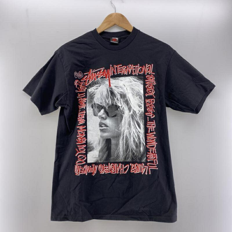【中古】STUSSY 00s LAURA Tee ブラック×レッド M ステューシー[24]