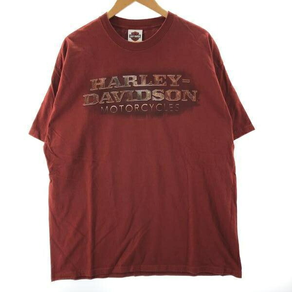 【中古】Harley Davidson 両面プリントTee オールド XL rn15765 赤褐色 ハーレーダビッドソン[10]