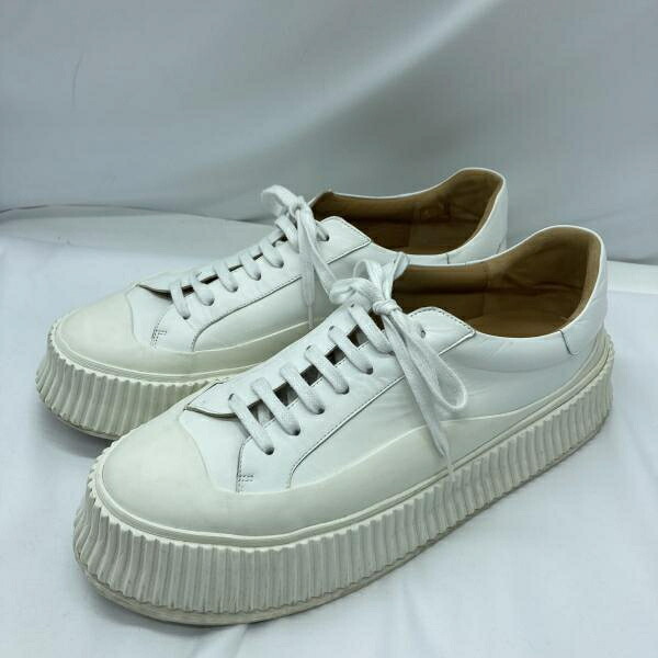 【中古】JIL SANDER SMOOTH LEATHER SNEAKERS サイズ42 ホワイト ジルサンダー[19]｜お宝創庫