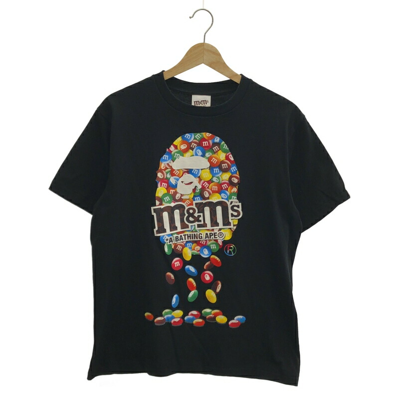 【中古】A BATHING APE &times; M＆M'S コラボTee M ブラック アベイシングエイプ エムアンドエムズ[10]｜お宝創庫
