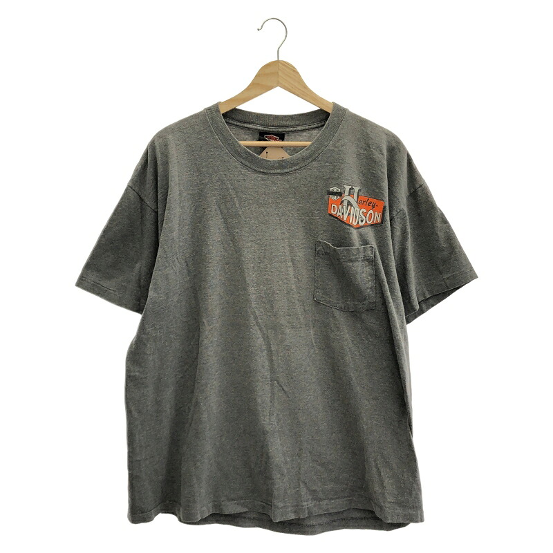 【中古】Harley Davidson ポケットTee XL グレー ハーレーダビッドソン[10]