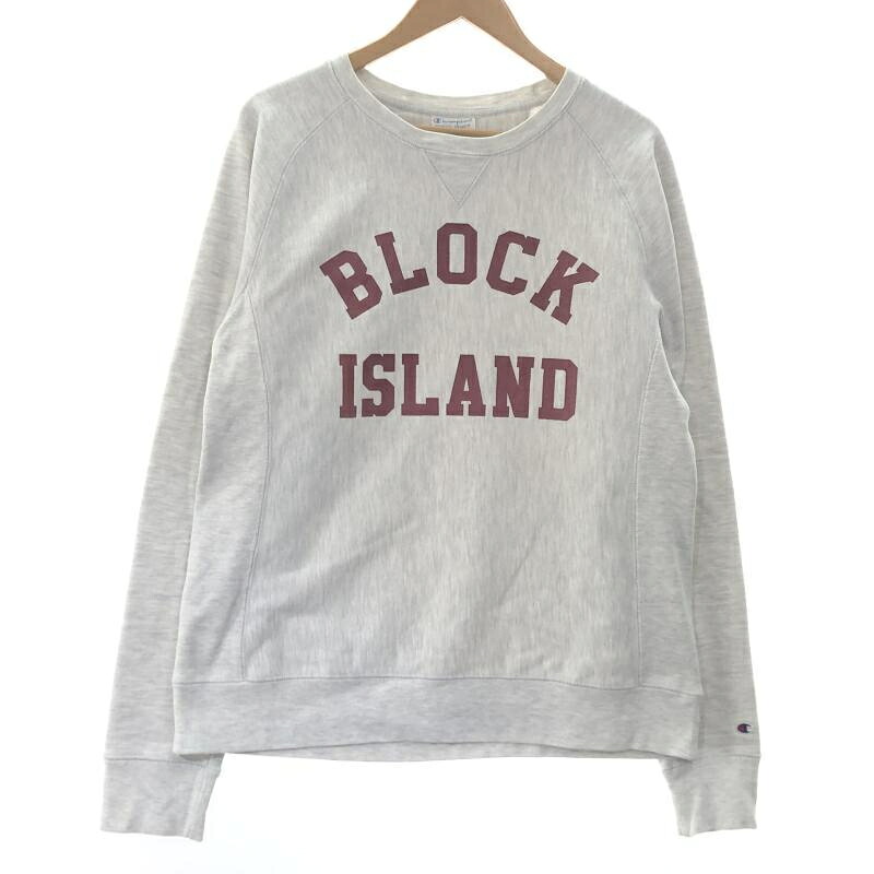 【中古】Champion リバースウィーブ スウェット BLOCK ISLAND L 杢グレー チャンピオン[10]｜お宝創庫