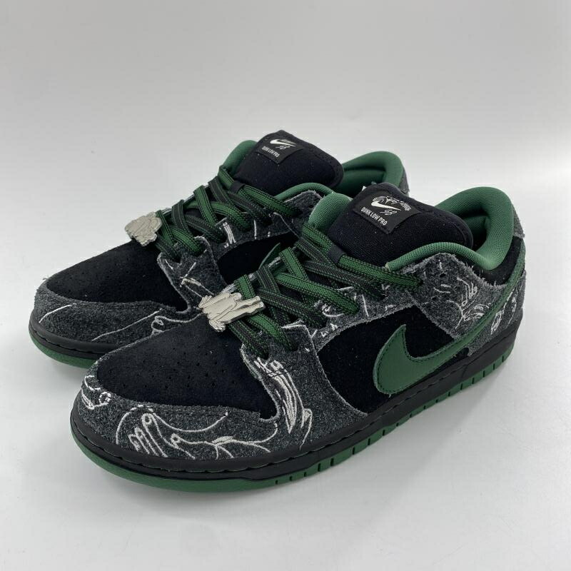 【中古】NIKE SB DUNK Low Pro Anthracite and Gorge Green スニーカー 28糎 HF7743-001 黒いこと 緑であること ナイキ[10]