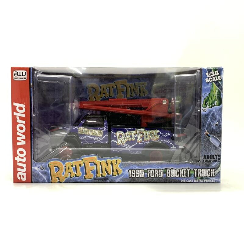 【中古】auto world 1/34 Rat Fink 1990 Ford Utility Bucket Truck ミニカー[10]｜お宝創庫