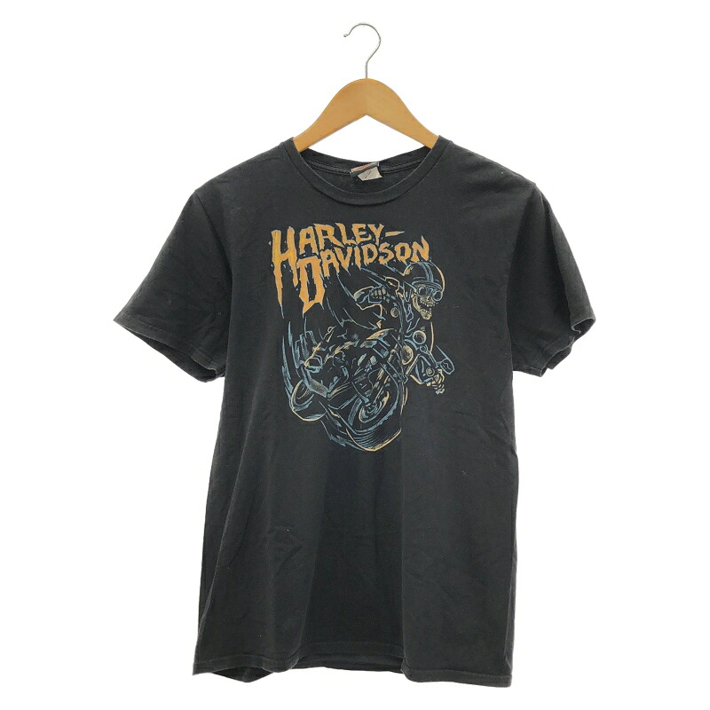 【中古】Harley Davidson プリント Tシャツ M ブラック ハーレーダビッドソン[10]