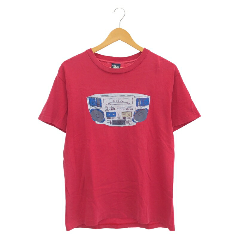 【中古】STUSSY ラジカセ プルオーバー M サクラ色 ステューシー[10]