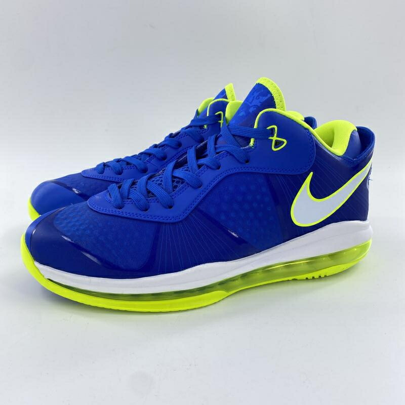 【中古】NIKE LEBRON 8 V2 LOW QS TREASURE BLUE/WHITE/BLACK スニーカー 28cm DN1581-400 ブルー イエロー ナイキ[10]