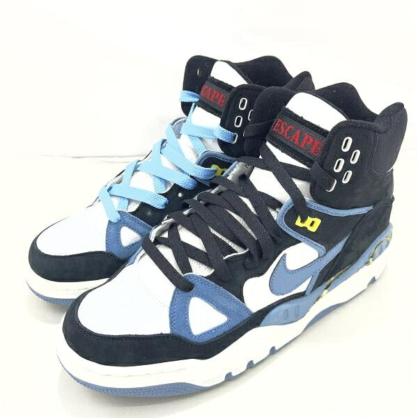 【中古】加水分解)NIKE AIR FORCE 3 HI PREMIUM STONE BLUE 28.5cm 312487-141 ナイキ エアフォース3 ブラック ブルー[19]