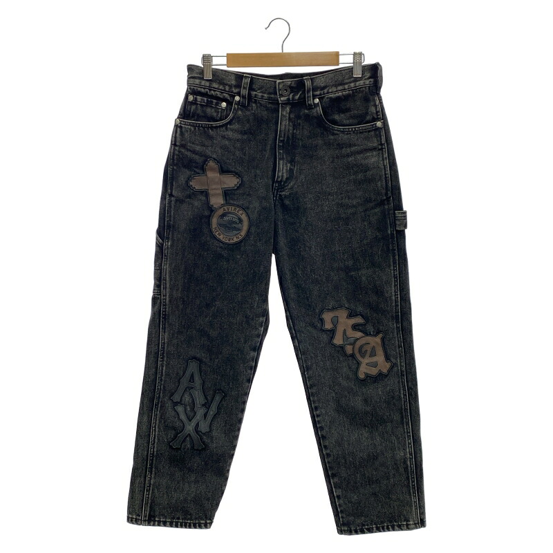 【中古】AVIREX LEATHER PATCH DENIM PANTS 黒 サイズM 783-5211003 アヴィレックス[91] 17,085円