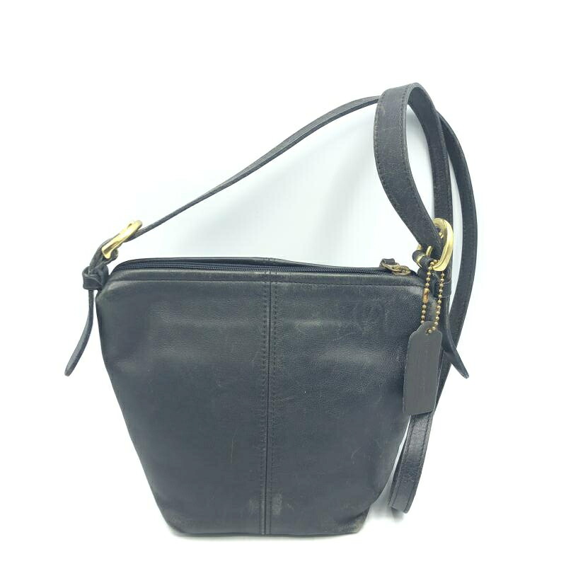 【中古】OLD COACH 4130 レザーショルダーバッグ ネイビー　オールドコーチ[17]