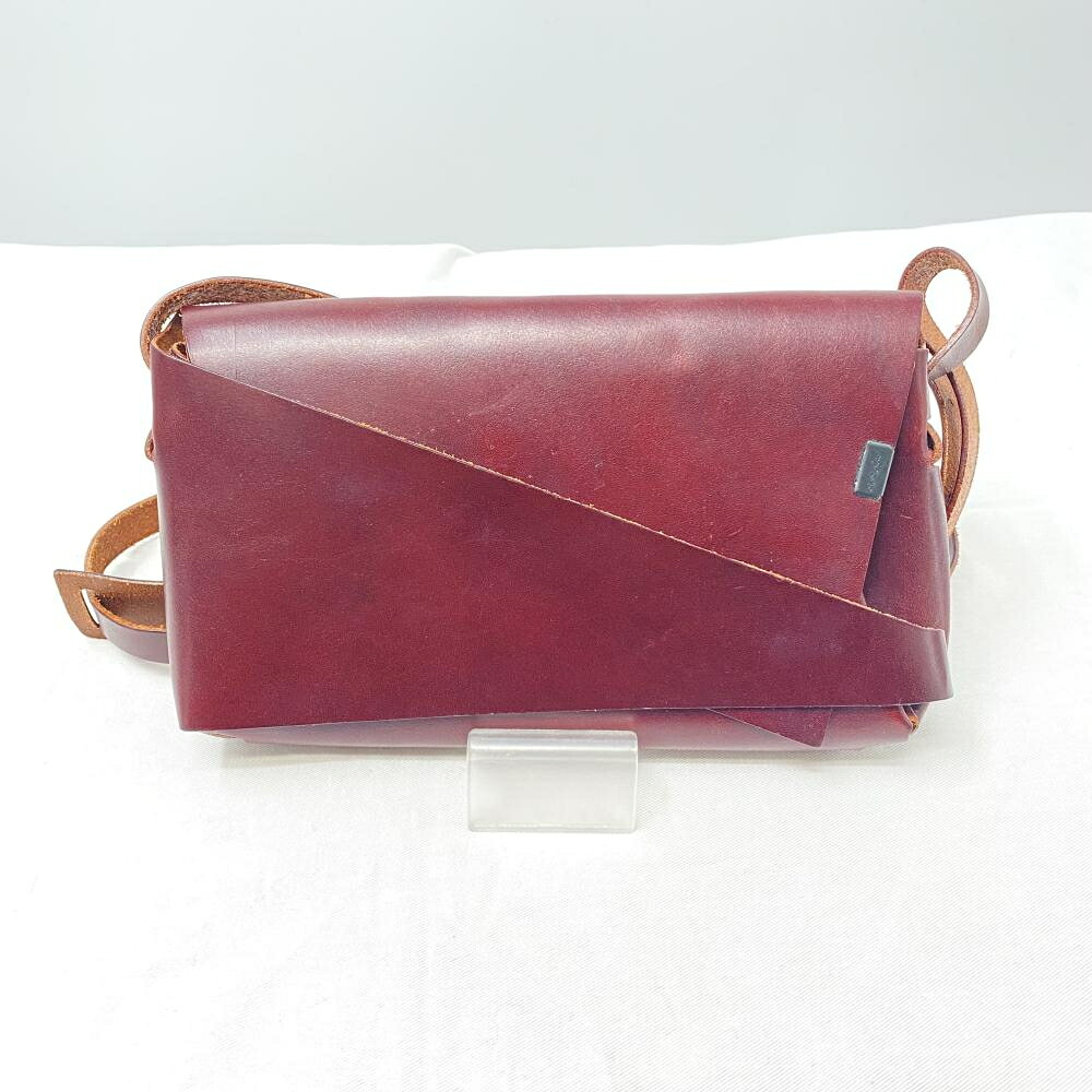 【中古】所作 レザーショルダーバッグ　ブラウン ショサ[17]