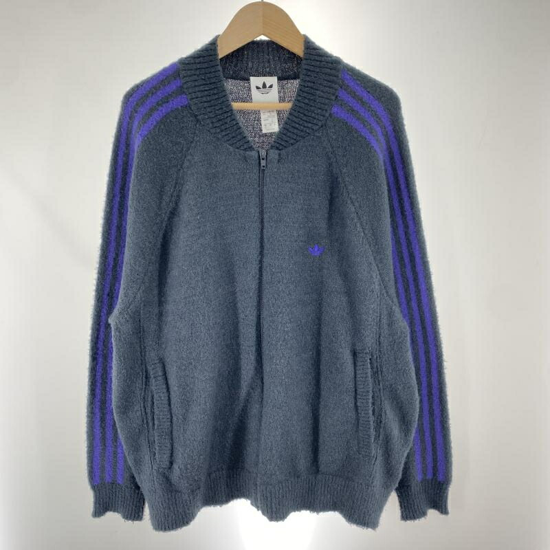 【中古】adidas KNIT TRACK TOP サイズXL グレー アディダス[91]