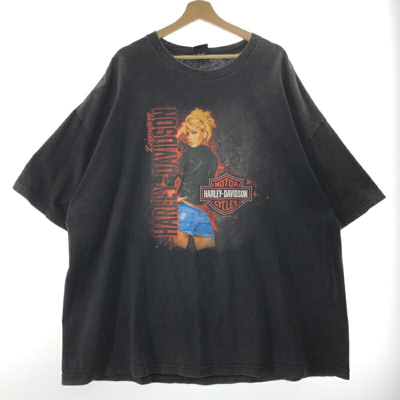 【中古】Harley Davidson アイテムガール プリントTシャツ ブラック ハーレーダビッドソン[10]