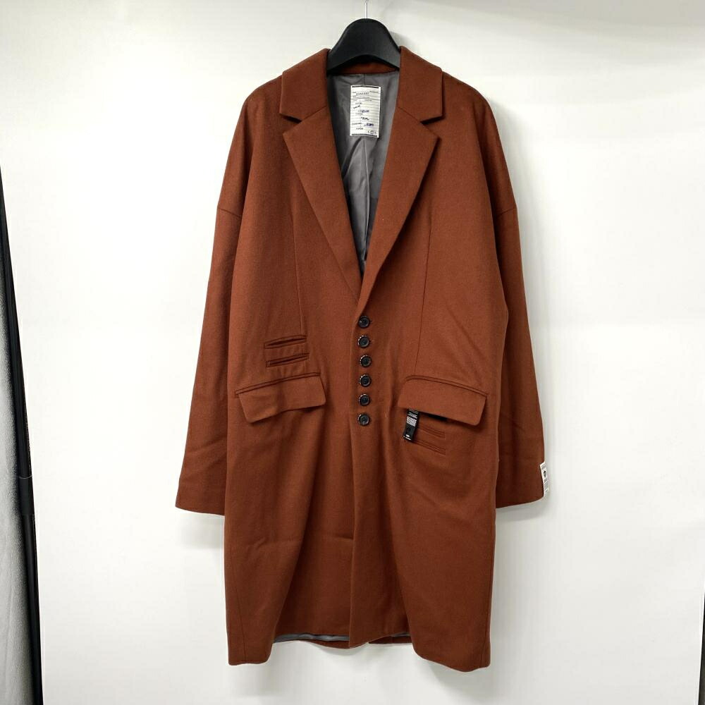 【中古】SHAREEF 15AW ウールチェスターコート サイズ2 ブラウン シャリーフ [17]