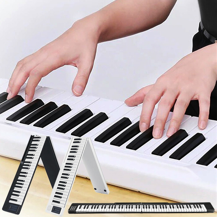 ＼7月21日店舗10倍+限定5%OFFクーポン!!／ 折りたたみ 電子ピアノ 88鍵盤 キーボード デジタルピアノ 充電式 MIDI 譜面台 ペダル 収納ケース 折り畳み式 楽器 演奏 楽譜 練習 軽量 小型 初心者 大人 子供 学校 教室 スタジオ ###電子ピアノBJGQ-###｜お宝ワールド
