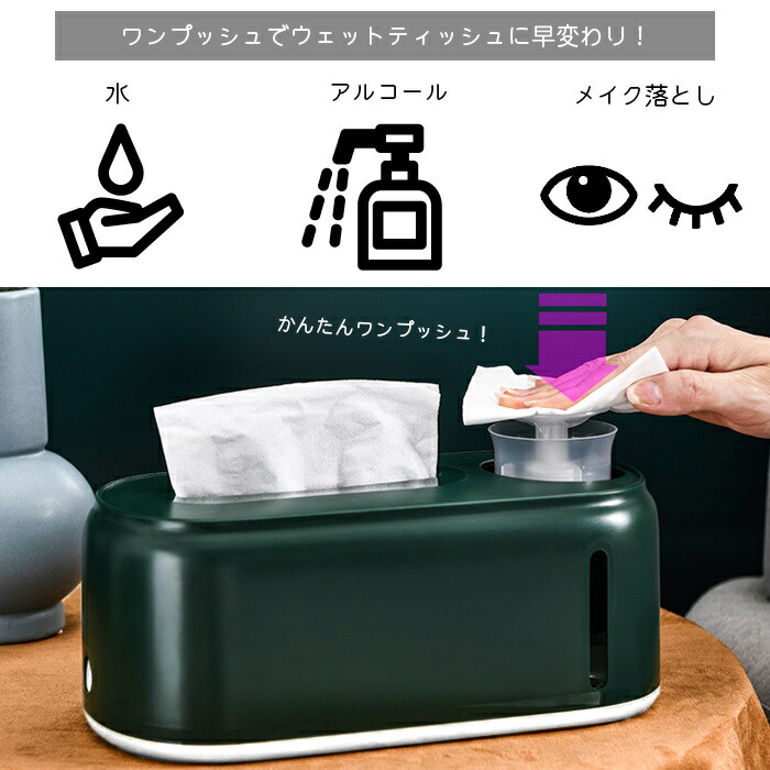 【楽天市場】ティッシュボックス ティッシュケース ポンプボトル付き 簡単ウェットティッシュボックス ハーフティッシュ