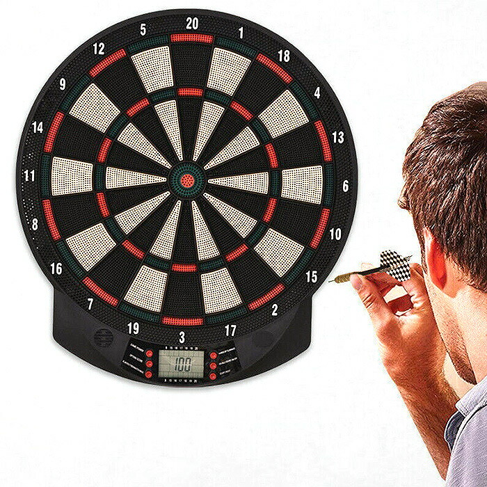 楽天市場 電子ダーツセット 家庭用 ダーツ矢付き 自動スコア 音声アナウンス 最大8人 26種類のゲーム付き ソフトチップ ダーツセット エレクトロニックダーツ ダーツ セット ダーツボード 送料無料 ダーツfb 39 5cm お宝ワールド