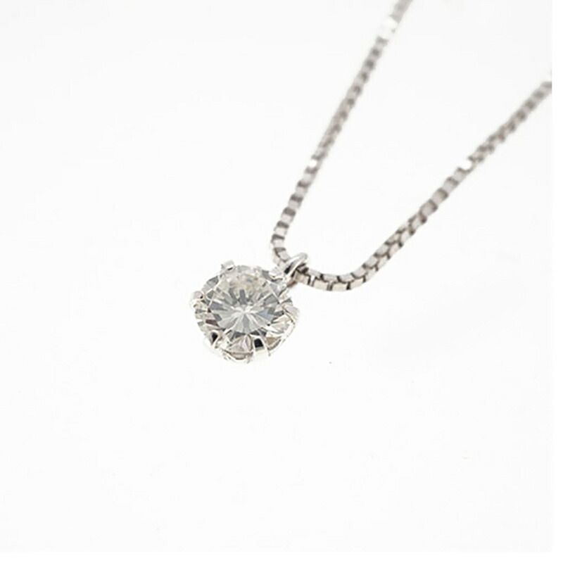 【ju158】 ネックレス 一粒ダイヤ K18WG ホワイトゴールド ダイヤモンド 0.21ct 未使用【中古】レディース｜おたからや　店