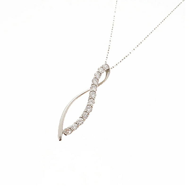 ＼エントリーでマラソンポイント5倍／【ju147】 ネックレス Pt850 プラチナ ダイヤモンド 0.30ct 未使用【中古】レディース