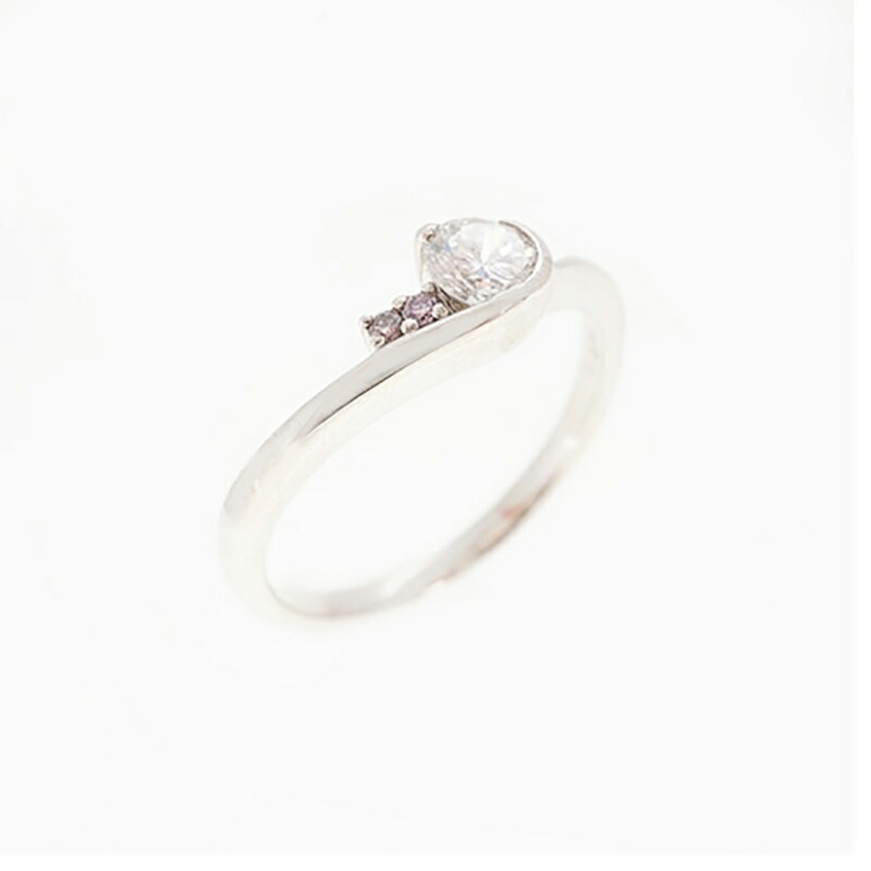 【ju182】 リング Pt900 プラチナ ピンクダイヤモンド ダイヤモンド 0.293ct/0.02ct 10.5号 未使用【中古】レディース｜おたからや　店