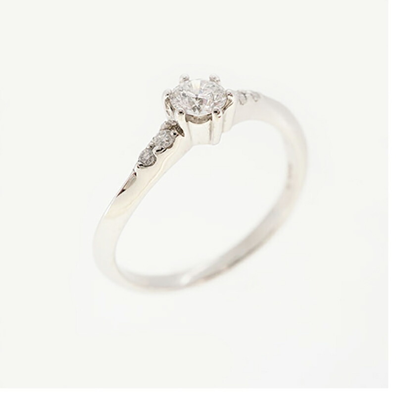 ＼エントリーでマラソンポイント5倍／【ju190】 リング メレダイヤ Pt900 プラチナ ダイヤモンド 0.209ct/0.04ct 10.5号 未使用【中古】レディース