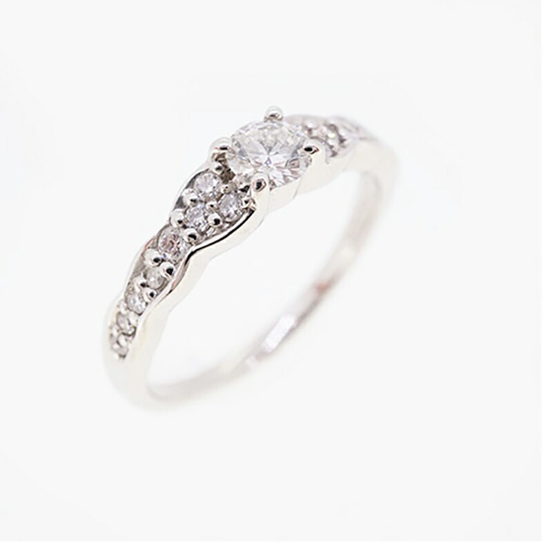 【ju326】 リング Pt900 プラチナ ダイヤモンド 0.200ct/0.15ct 10号 未使用【中古】レディース|おたからや 店