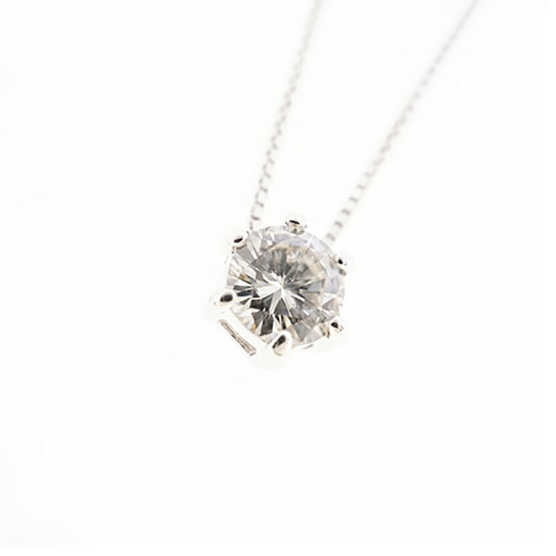 ＼エントリーでマラソンポイント5倍／【jv498】 ネックレス K10WG ホワイトゴールド ダイヤモンド 0.2ct 未使用【中古】レディース