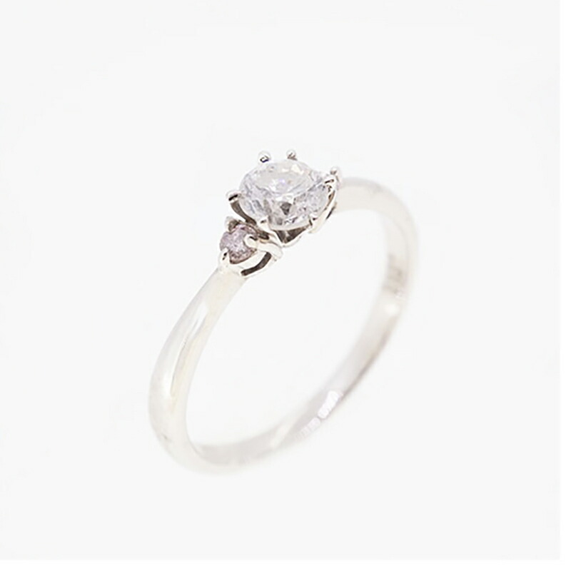 ＼エントリーでマラソンポイント5倍／【jv513】 リング Pt900 プラチナ ダイヤモンド 0.358ct/0.05ct 10.5号 未使用【中古】レディース